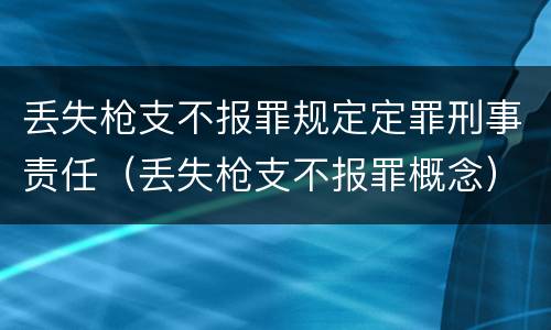 丢失枪支不报罪规定定罪刑事责任（丢失枪支不报罪概念）