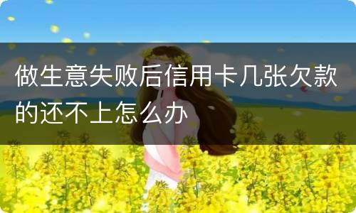 做生意失败后信用卡几张欠款的还不上怎么办