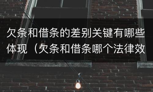 欠条和借条的差别关键有哪些体现（欠条和借条哪个法律效力强）