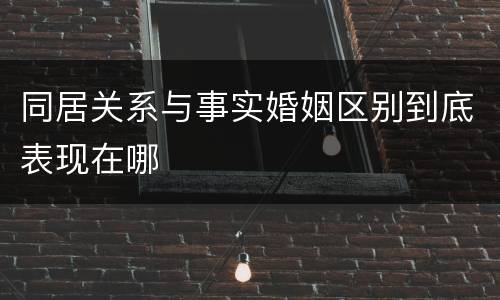 同居关系与事实婚姻区别到底表现在哪