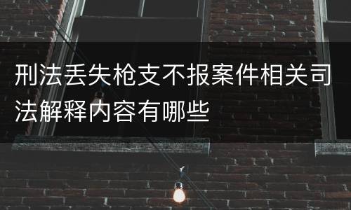刑法丢失枪支不报案件相关司法解释内容有哪些