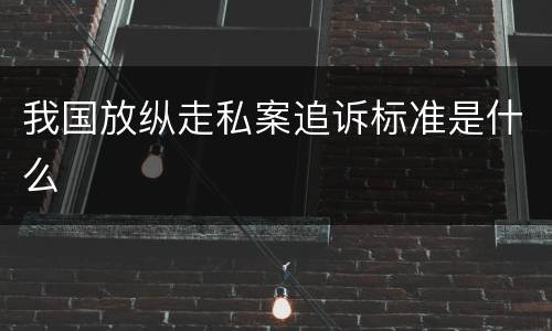 我国放纵走私案追诉标准是什么