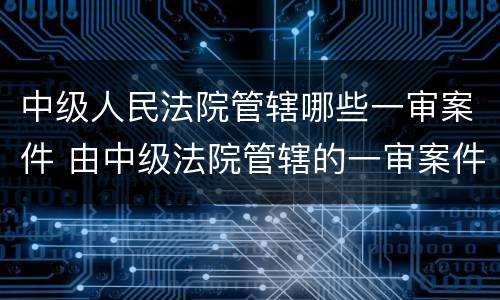 中级人民法院管辖哪些一审案件 由中级法院管辖的一审案件