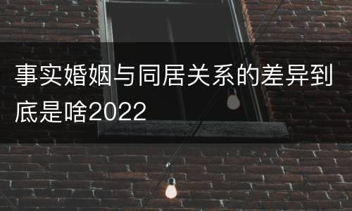 事实婚姻与同居关系的差异到底是啥2022
