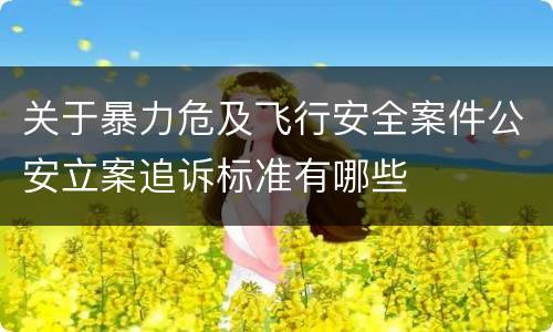 关于暴力危及飞行安全案件公安立案追诉标准有哪些