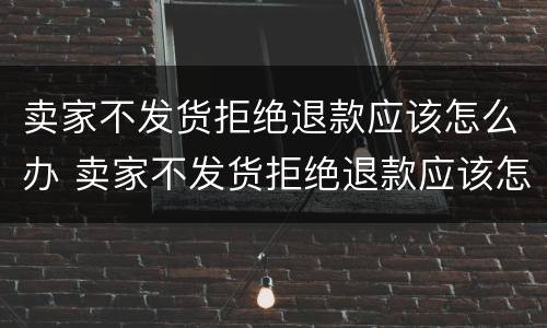 卖家不发货拒绝退款应该怎么办 卖家不发货拒绝退款应该怎么办理