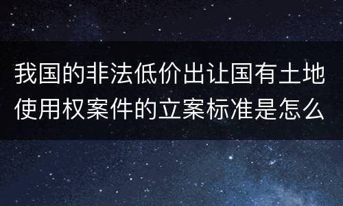 我国的非法低价出让国有土地使用权案件的立案标准是怎么样规定