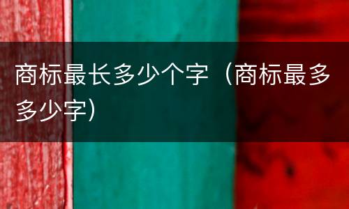 商标最长多少个字（商标最多多少字）