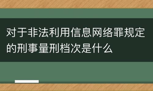 对于非法利用信息网络罪规定的刑事量刑档次是什么