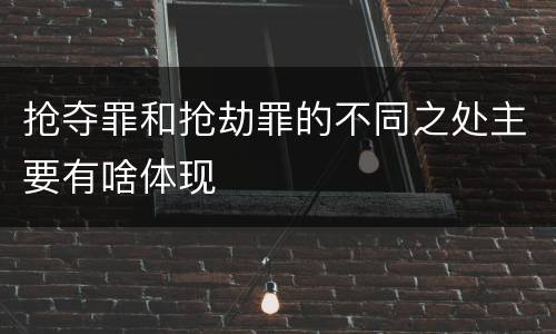 抢夺罪和抢劫罪的不同之处主要有啥体现