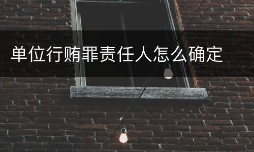 单位行贿罪责任人怎么确定