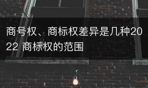 商号权、商标权差异是几种2022 商标权的范围