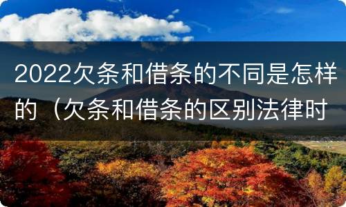 2022欠条和借条的不同是怎样的（欠条和借条的区别法律时间多少年）