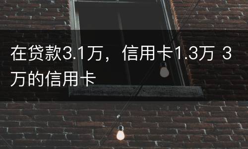 在贷款3.1万，信用卡1.3万 3万的信用卡