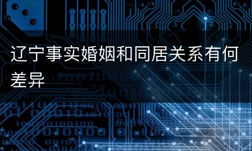 辽宁事实婚姻和同居关系有何差异