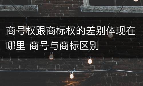 商号权跟商标权的差别体现在哪里 商号与商标区别