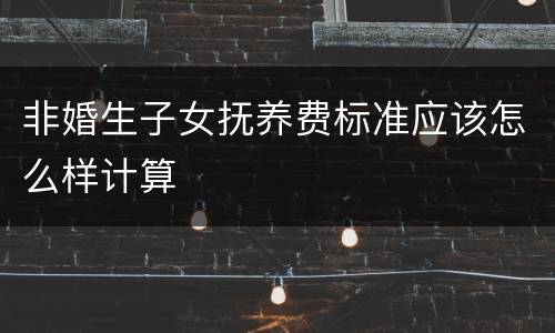 非婚生子女抚养费标准应该怎么样计算