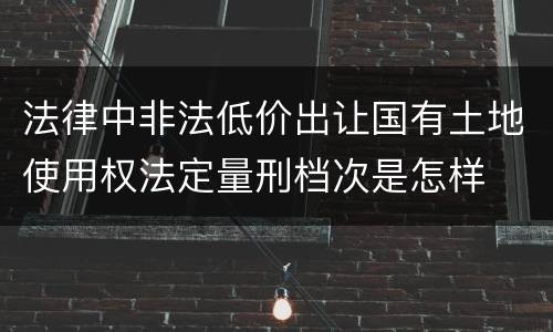 法律中非法低价出让国有土地使用权法定量刑档次是怎样