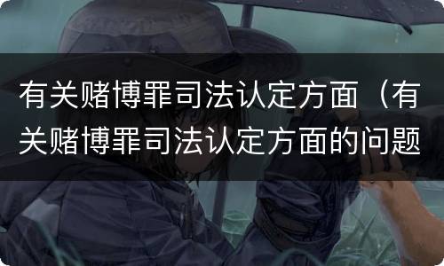 有关赌博罪司法认定方面（有关赌博罪司法认定方面的问题）