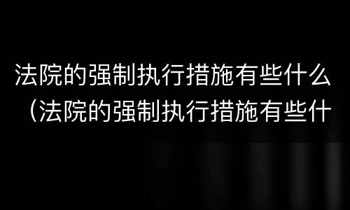 法院的强制执行措施有些什么（法院的强制执行措施有些什么内容）