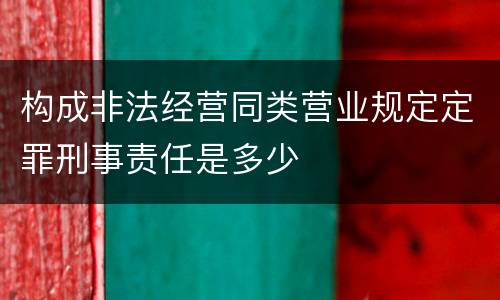 构成非法经营同类营业规定定罪刑事责任是多少