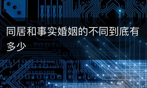 同居和事实婚姻的不同到底有多少