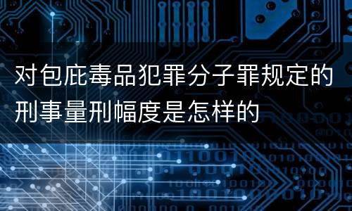 对包庇毒品犯罪分子罪规定的刑事量刑幅度是怎样的