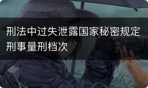 刑法中过失泄露国家秘密规定刑事量刑档次