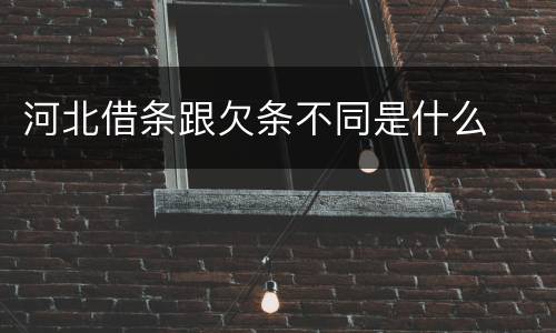 河北借条跟欠条不同是什么