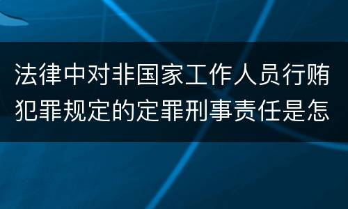 法律中对非国家工作人员行贿犯罪规定的定罪刑事责任是怎样的