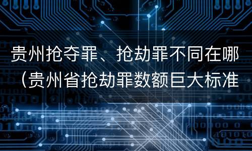 贵州抢夺罪、抢劫罪不同在哪（贵州省抢劫罪数额巨大标准）