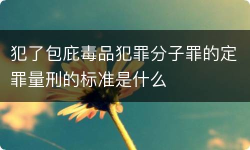 犯了包庇毒品犯罪分子罪的定罪量刑的标准是什么