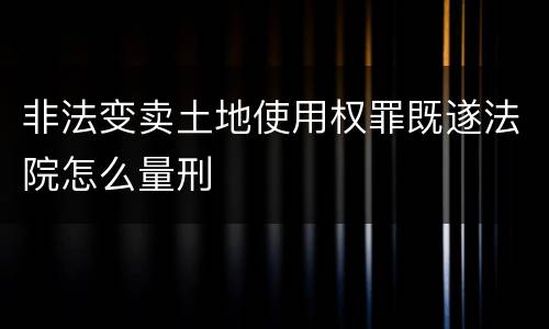 非法变卖土地使用权罪既遂法院怎么量刑