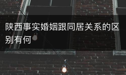 陕西事实婚姻跟同居关系的区别有何