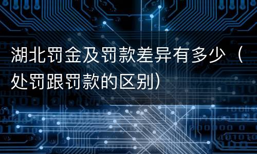 湖北罚金及罚款差异有多少（处罚跟罚款的区别）