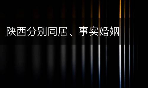 陕西分别同居、事实婚姻