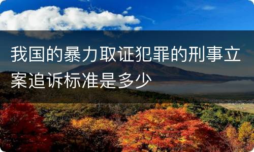 我国的暴力取证犯罪的刑事立案追诉标准是多少