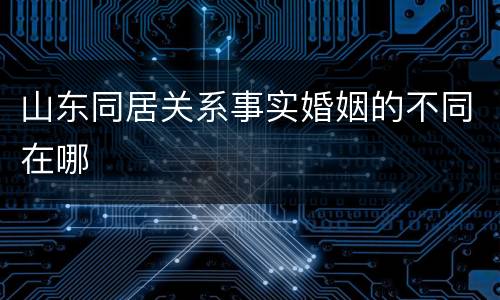 山东同居关系事实婚姻的不同在哪