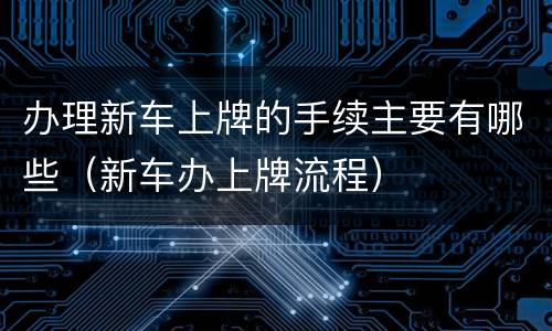 办理新车上牌的手续主要有哪些（新车办上牌流程）