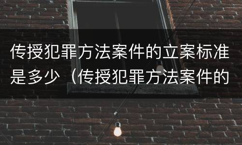 传授犯罪方法案件的立案标准是多少（传授犯罪方法案件的立案标准是多少年）