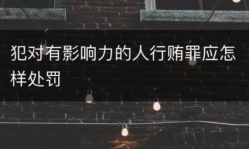 犯对有影响力的人行贿罪应怎样处罚