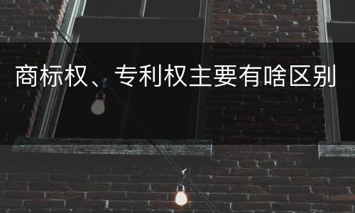 商标权、专利权主要有啥区别