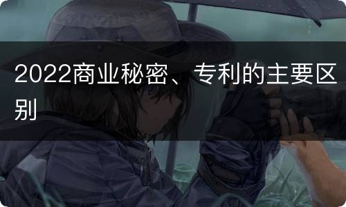 2022商业秘密、专利的主要区别