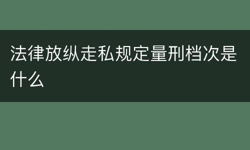 法律放纵走私规定量刑档次是什么