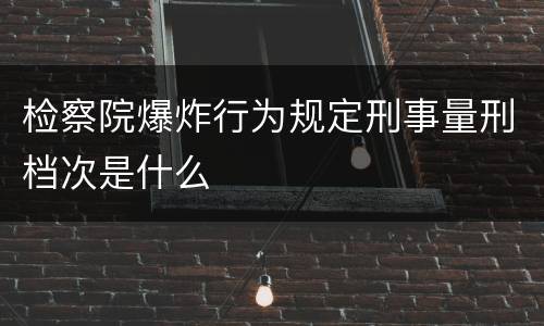 检察院爆炸行为规定刑事量刑档次是什么