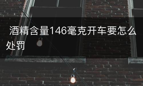  酒精含量146毫克开车要怎么处罚