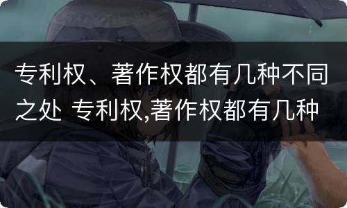 专利权、著作权都有几种不同之处 专利权,著作权都有几种不同之处