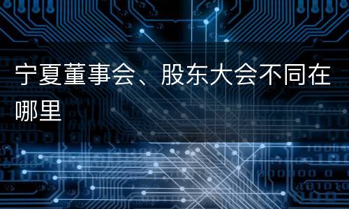 宁夏董事会、股东大会不同在哪里
