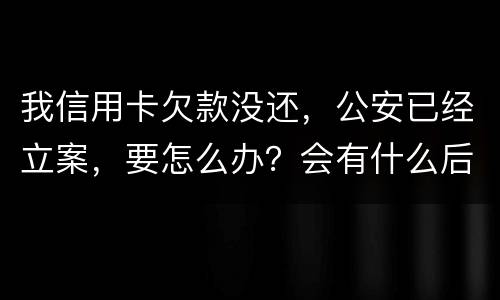 我信用卡欠款没还，公安已经立案，要怎么办？会有什么后果