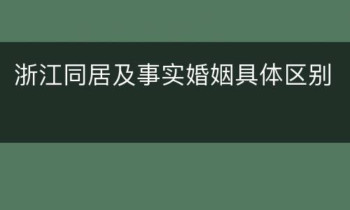 浙江同居及事实婚姻具体区别